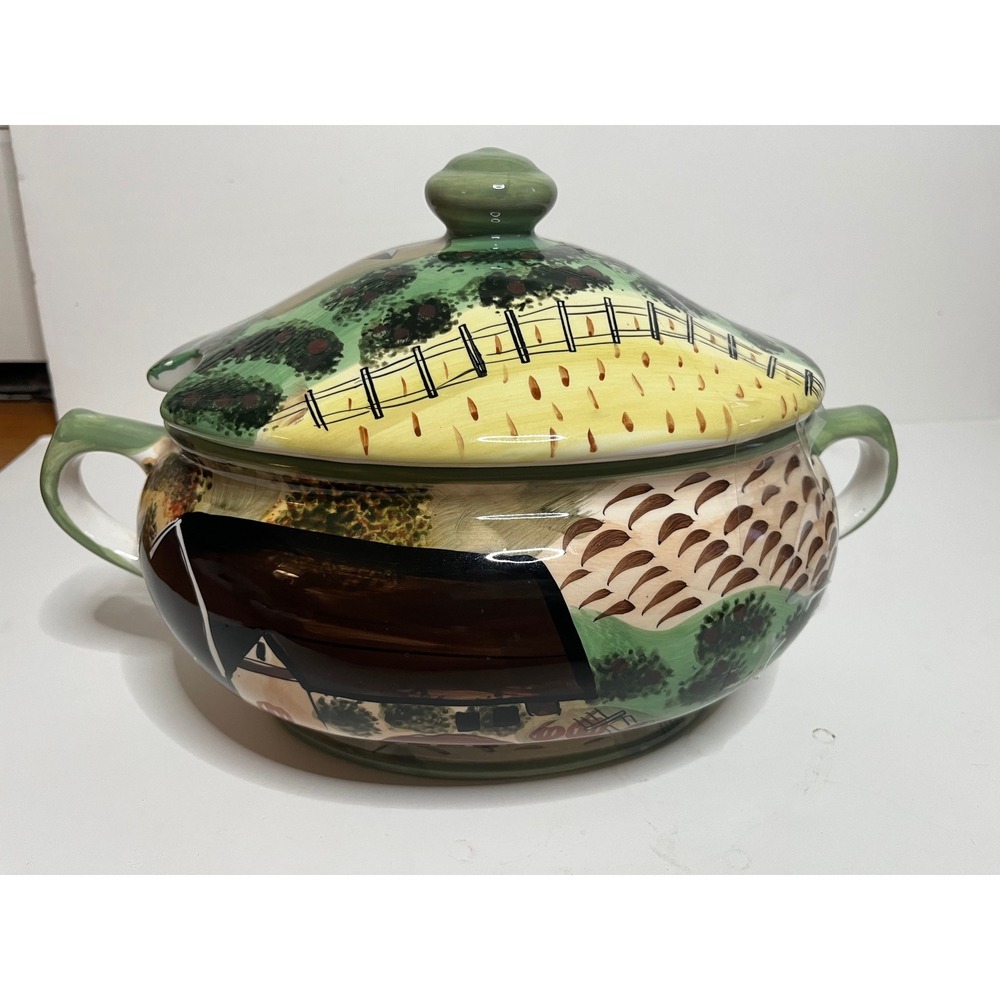 Vintage WCL Ceramic Soup Tureen with Lid Country Farmhouse Decor Serving Dish